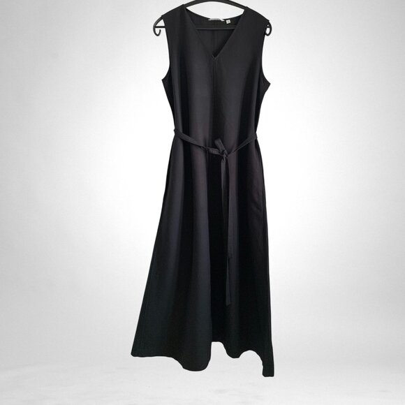 uniqlo black linen dress Uniqlo | Dresses | Uniqlo Maxi Linen Blend Black Dress Size M